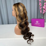 HD 13x4" Frontal Wigs Burmese Hair Highlight color 4/27 Density 180%