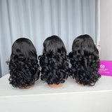 Customized Wig Double drawn Egg Curl with closure