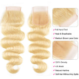4X4" Lace Closure Blonde Malaysian Hair
