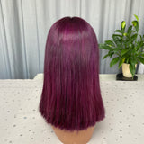 Custom Purple Color Bob  Wig