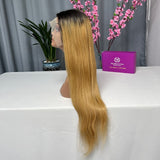 Ombre Color Cambodian Straight Hair Frontal Wig