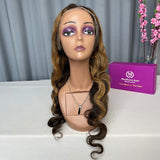 HD 13x4" Frontal Wigs Cambodian Hair Highlight color 4/27 Density 180%