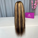 HD 13x4" Frontal Wigs Burmese Hair Highlight color 4/27 Density 180%