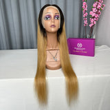 Ombre Color Burmese Straight Hair Frontal Wig